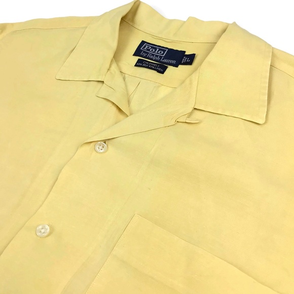 Ralph Lauren CALDWELL Silk Linen Camp Shirt Large - Picture 3 of 8